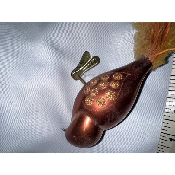 Handmade Clip-On Christmas Ornament Red-Gold Bird Vintage? Mcm - Picture 4 of 5
